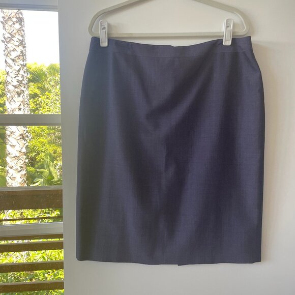 Anne Klein Blue Wool Skirt, Size‎ 16